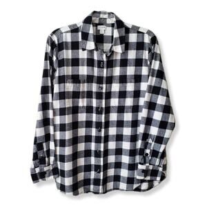 Gap Women Plaid Flannel Shacket Shirt Jacket M LumberJane Cabin Gorp Outdoors